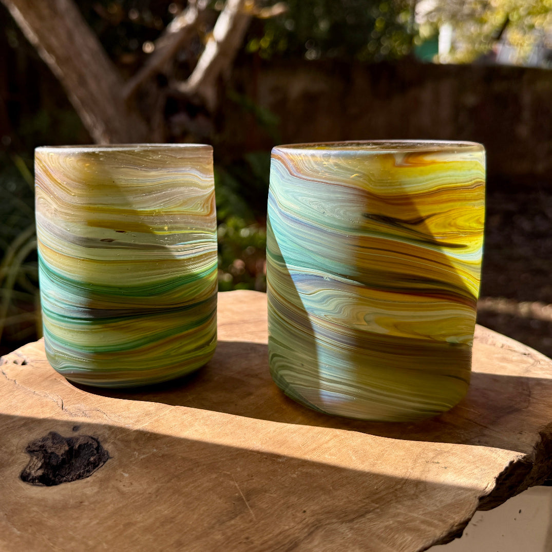 Handmade Glass Lowball Tumblers | Hand Blown Glass From Hebron, Palestine