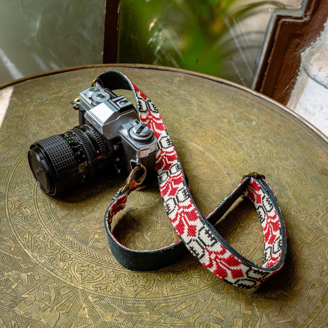 NEW Palestinian Traditional Tatreez - Ramallah Motifs in Red - Embroidery Interchangeable Strap From Women in Palestine