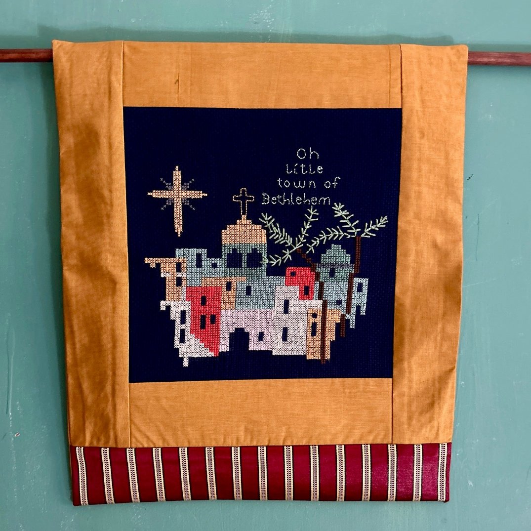 Oh Little Town of Bethlehem | Handmade Wall Hanging with Palestinian Landscape