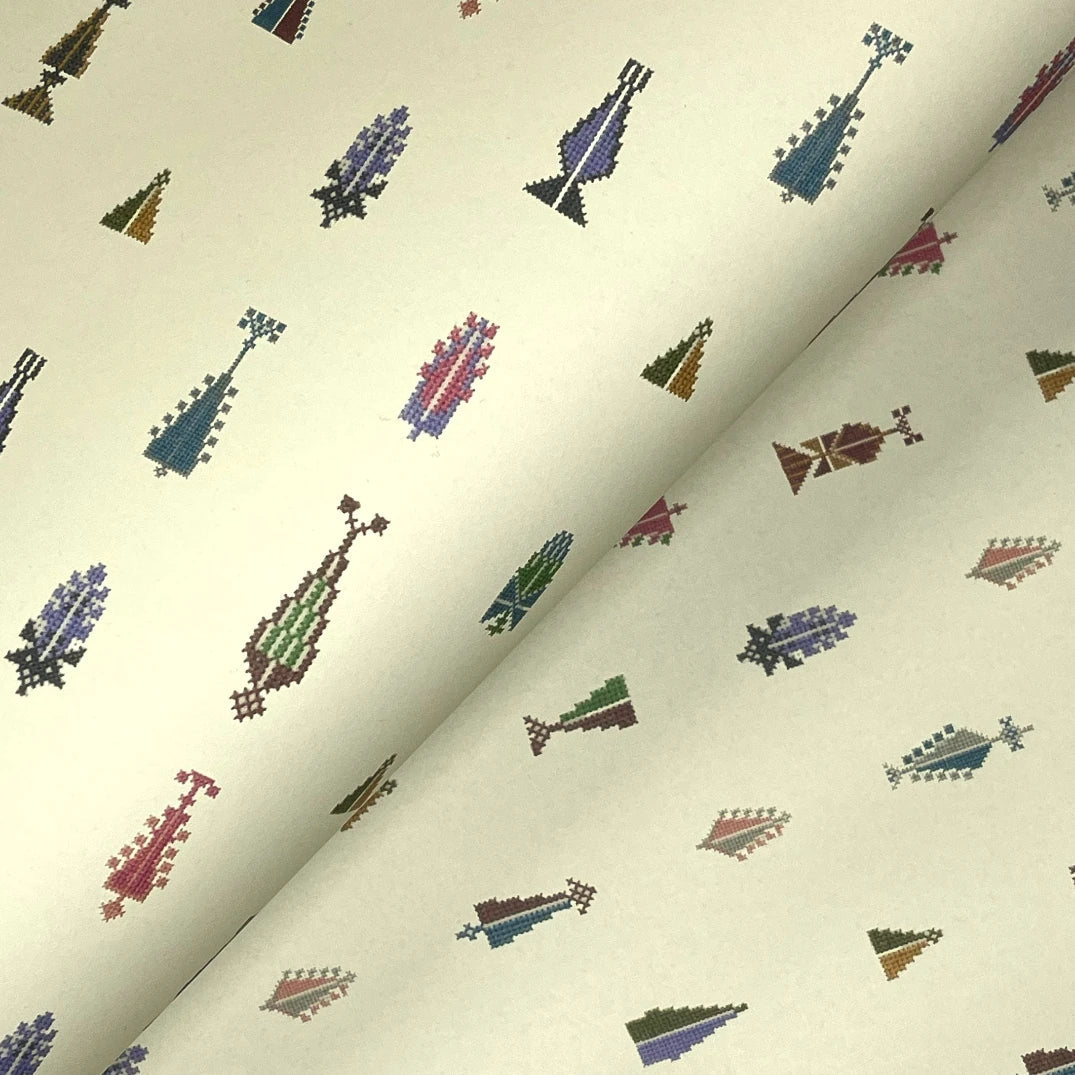 Gift Wrapping Paper: A Folded Sheet to Celebrate Palestinian Tatreez | The Many Serus of Palestine