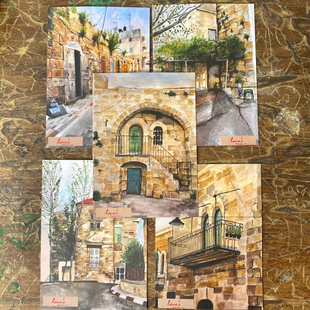 Magnets of Palestine Historic Building in Watercolor Set